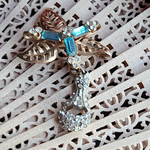 Unique Brooch For Sale Baby Blue stones - Picture 3 of 13